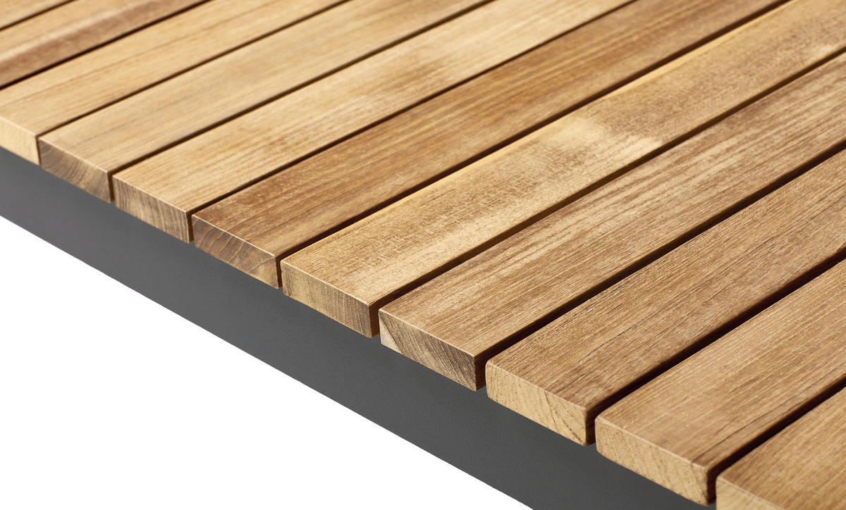 GARTENTISCH 167,5/100/74 cm  - Anthrazit/Teakfarben, KONVENTIONELL, Holz/Metall (167,5/100/74cm) - Gardenson