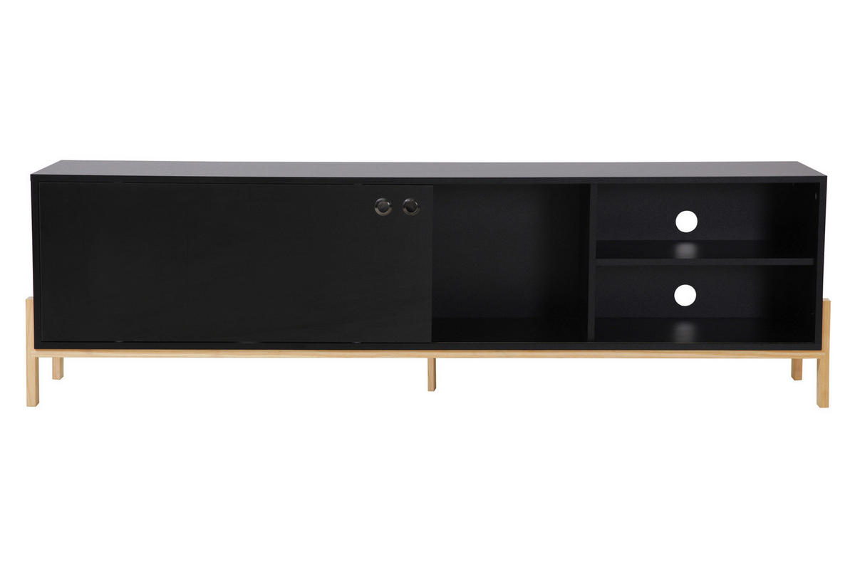 LOWBOARD  in 185/53,5/33,5 cm  - Schwarz/Naturfarben, Design, Holz/Holzwerkstoff (185/53,5/33,5cm) - Livetastic