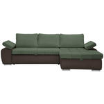 ECKSOFA in Flachgewebe Schlammfarben, Olivgrün  - Schlammfarben/Braun, Design, Kunststoff/Textil (271/175cm) - Xora