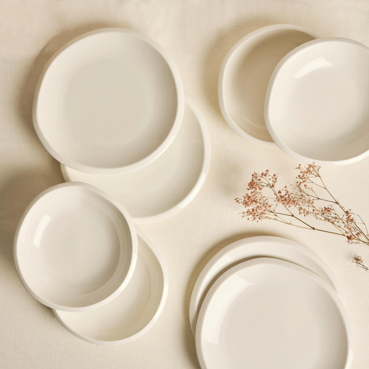 JÍDELNÍ SOUPRAVA porcelán keramika  - bílá, Trend, keramika - Dieter Knoll
