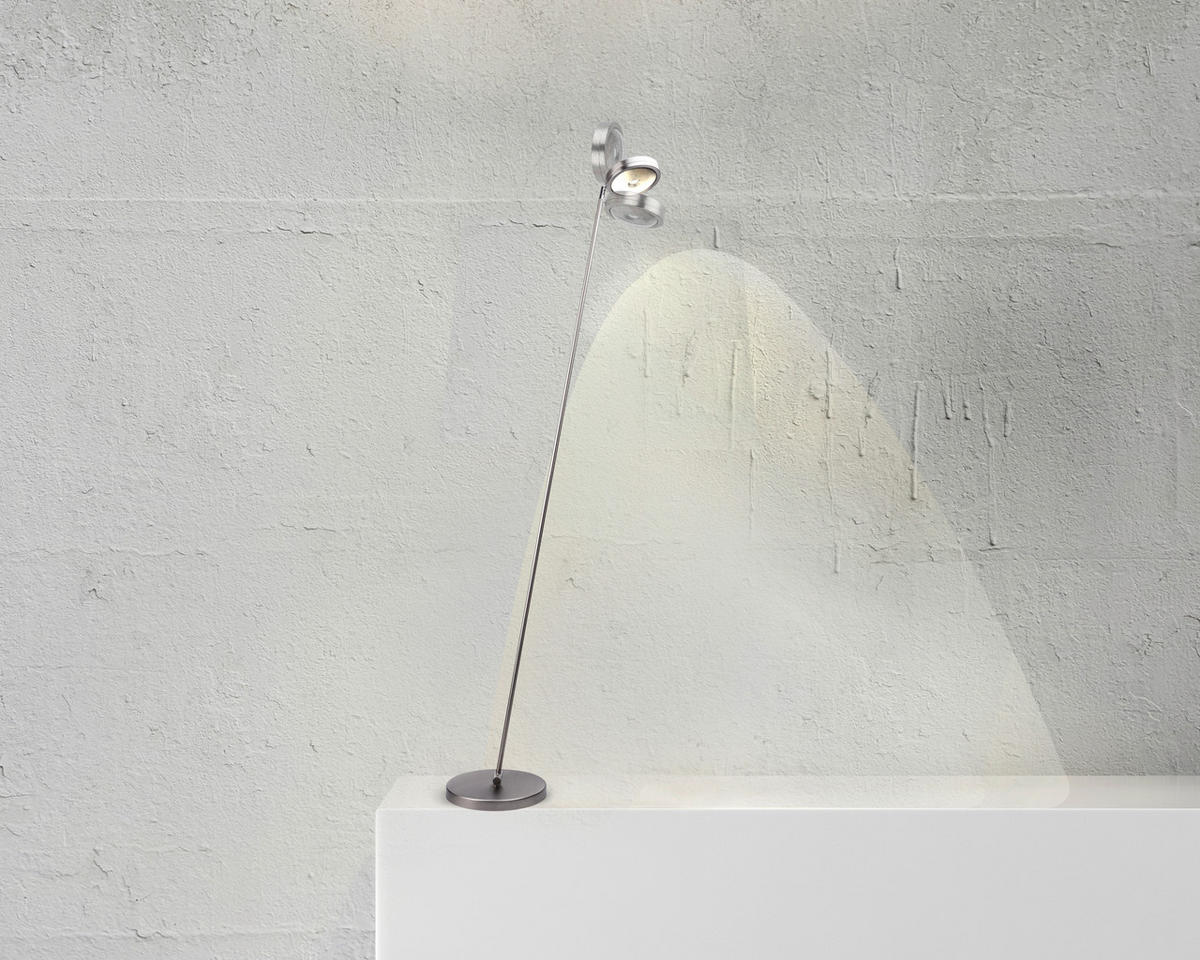LED-STEHLEUCHTE 25/28,2/160 cm    - Nickelfarben, Basics, Metall (25/28,2/160cm)