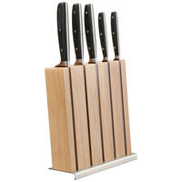 BLOK NA NOŽE  6dílné - černá/přírodní barvy, Basics, kov/dřevo - Homeware Profession.