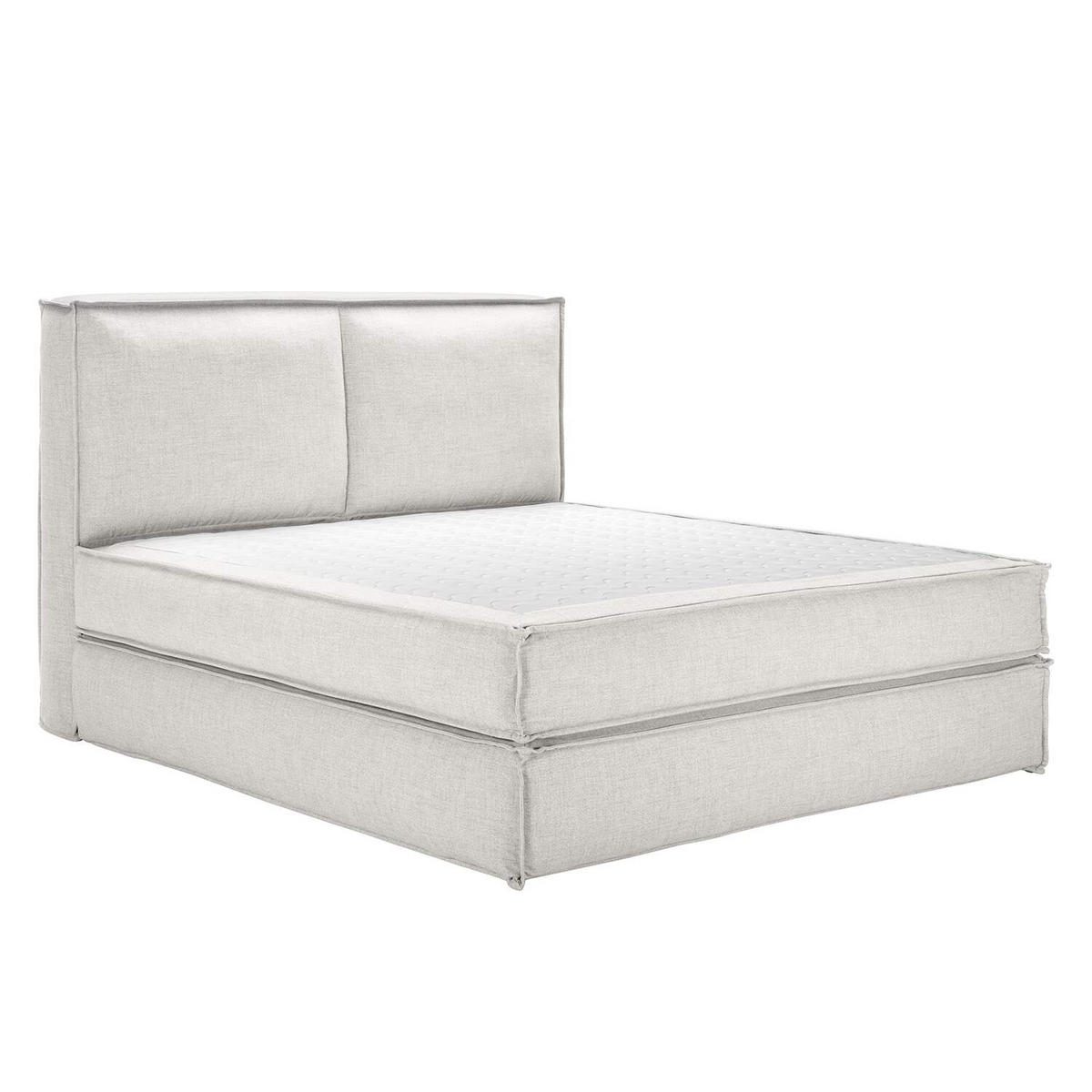 BOXSPRINGBETT 180/200 cm  in Creme  - Creme/Schwarz, Design, Textil (180/200cm) - home24