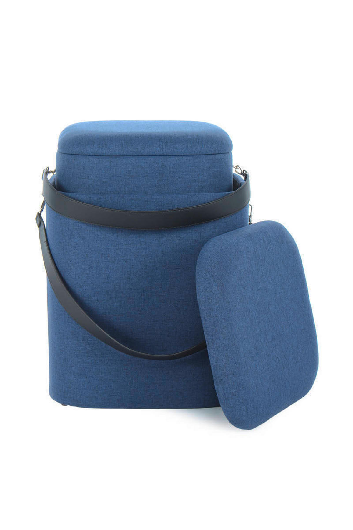SADA TABURETŮ, 35,5/44/35,5 cm - modrá/černá, Basics, textil/plast (35,5/44/35,5cm)