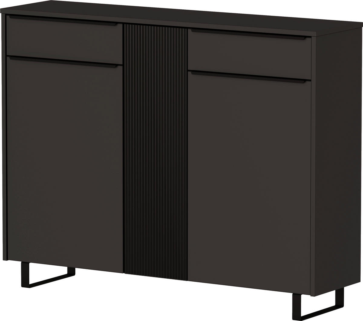 SCHUHSCHRANK  in 137/105/34 cm  - Anthrazit/Schwarz, Design, Glas/Holzwerkstoff (137/105/34cm) - Dieter Knoll