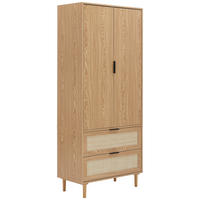 GARDEROBENSCHRANK  in 80/190/40 cm  - Schwarz/Naturfarben, Natur, Holz/Holzwerkstoff (80/190/40cm) - MID.YOU