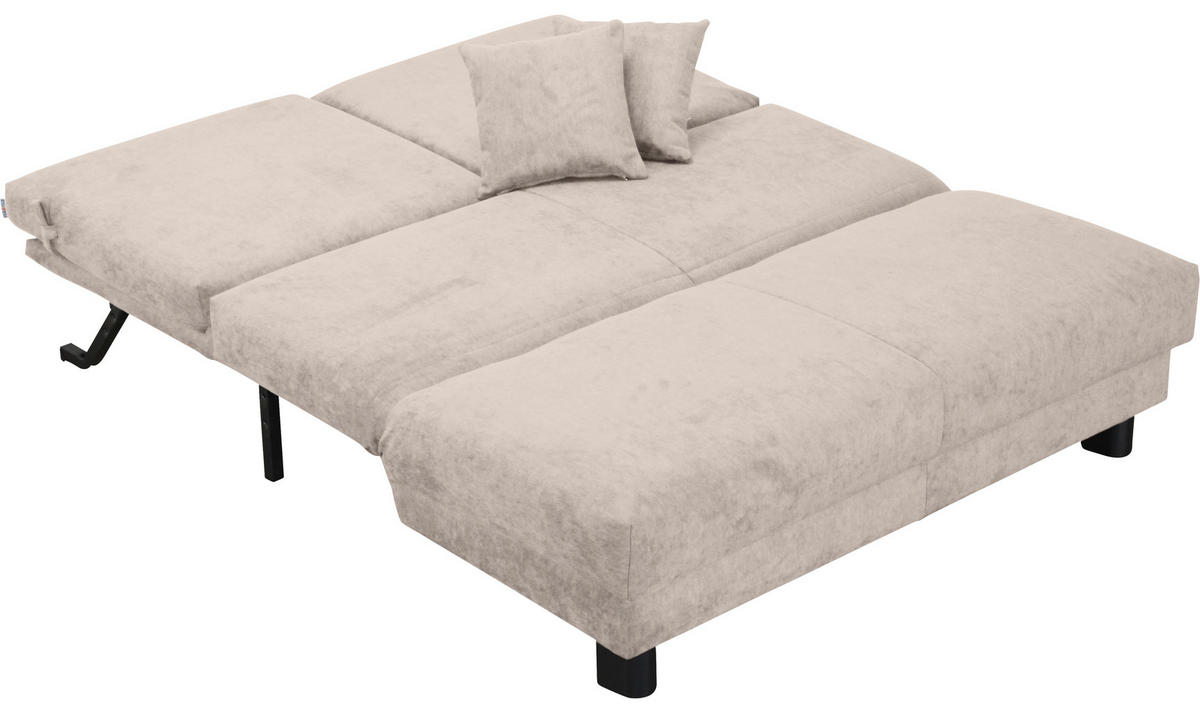 SCHLAFSOFA Chenille Greige  - Greige/Schwarz, Design, Textil/Metall (160/85/100cm) - Carryhome