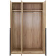 DREHTÜRENSCHRANK  in Eiche Artisan  - Schwarz/Eiche Artisan, KONVENTIONELL, Glas/Holzwerkstoff (134/211/55cm) - Carryhome