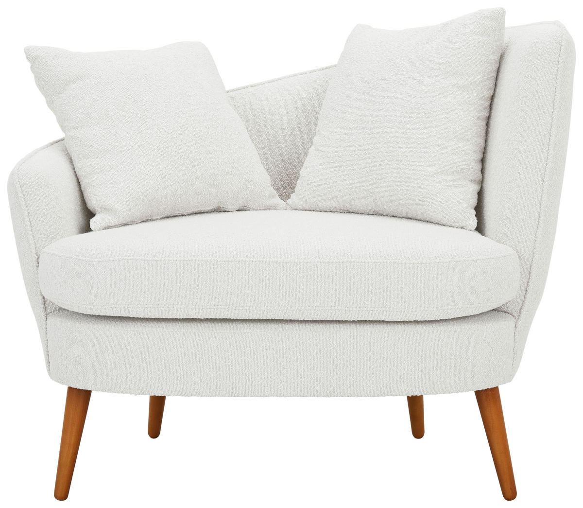 SESSEL in Bouclé Weiß  - Naturfarben/Weiß, KONVENTIONELL, Holz/Textil (106/88/83cm) - Max Winzer