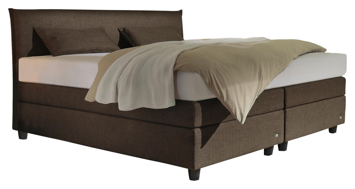BOXSPRINGBETT 200/200 cm  Braun  - Schwarz/Braun, Design, Kunststoff/Textil (200/200cm) - RUF Betten