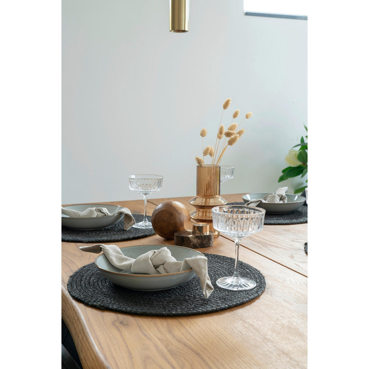 BORDSTABLETT Bombay textil struktur mörkgrå 38 cm  - mörkgrå, Basics, textil (38cm)