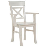 ARMLEHNSTUHL  in  - Weiß, ROMANTIK / LANDHAUS, Holz (61/94/43cm) - Boxxx