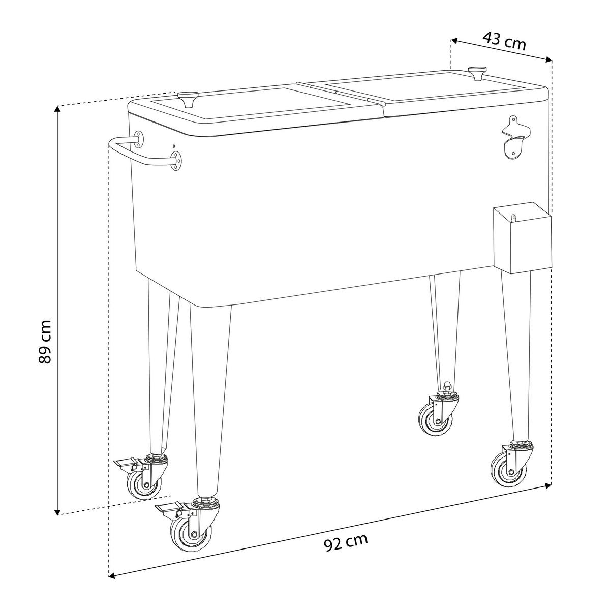 KÜHLBOX Rot 76 L  - Rot, KONVENTIONELL, Kunststoff/Metall (43/89/92cm) - Ambia Garden