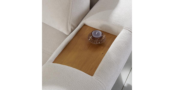 ECKSOFA Creme Webstoff - Eichefarben/Creme, Design, Holz/Textil (175/282cm) - Carryhome