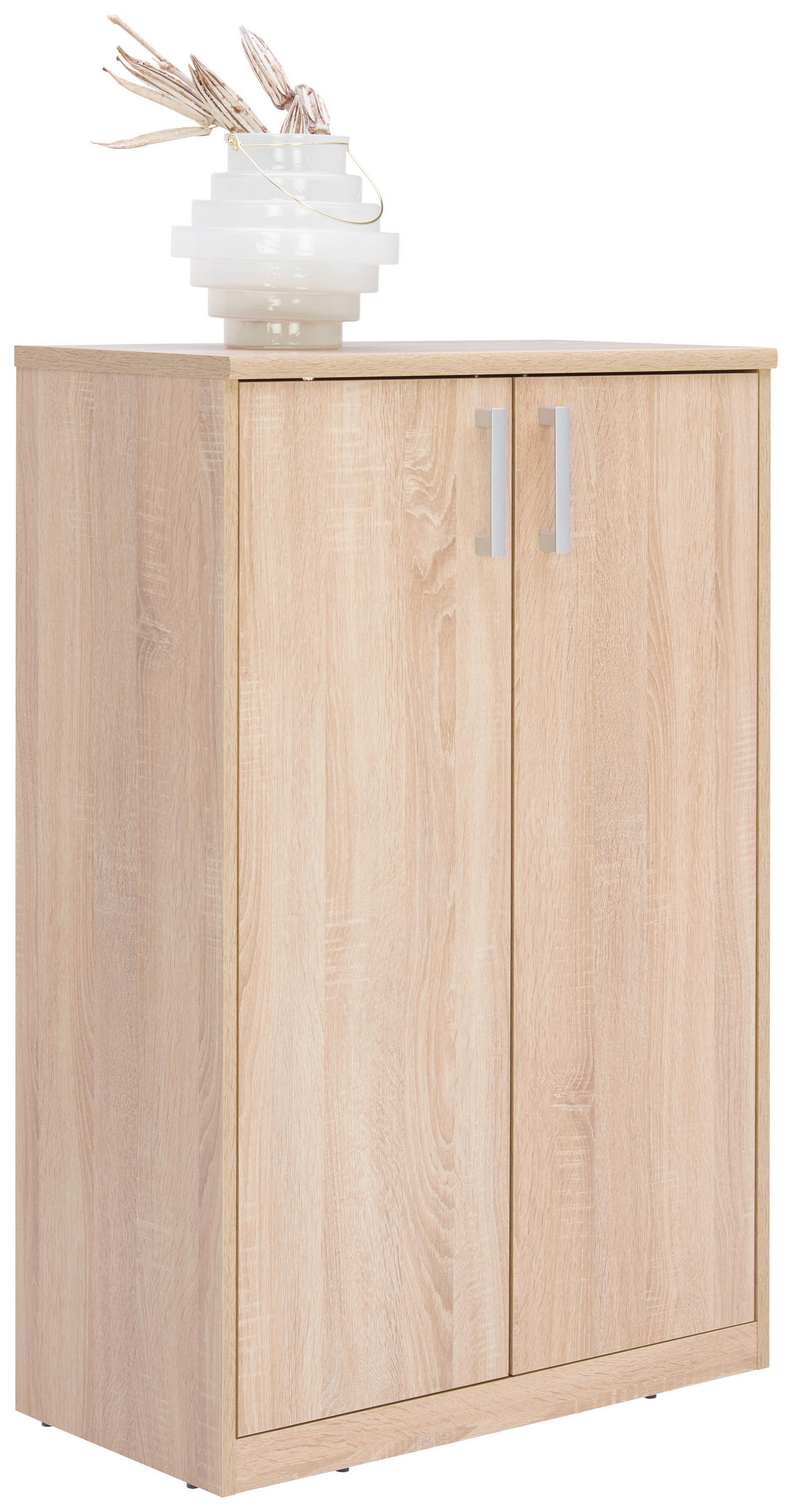 KOMMODE Sonoma Eiche - Silberfarben/Schwarz, Basics, Holzwerkstoff/Metall (72/110/36cm) - Xora