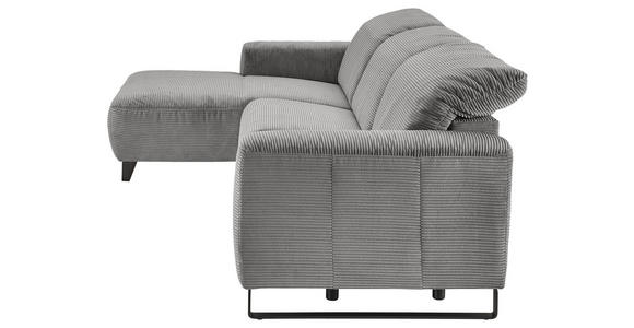 ECKSOFA  in Cord Dunkelgrau  180/266 cm  - Dunkelgrau/Schwarz, KONVENTIONELL, Textil/Metall (180/266cm) - Hom`in