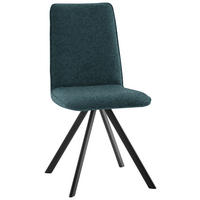 STUHL   Webstoff  Blau, Schwarz  - Blau/Schwarz, Design, Textil/Metall (47/92/60cm) - Cantus