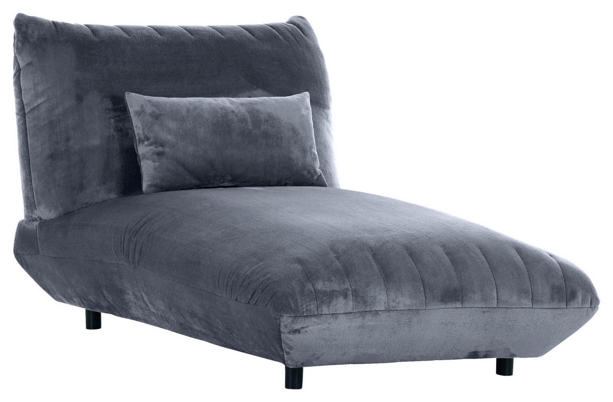 LIGGFÅTÖLJ i plysch blågrå  - blågrå/svart, Klassisk, textil/plast (100/86/166cm) - MID.YOU