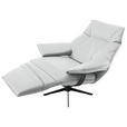 RELAXSESSEL in Leder Hellgrau  - Beige/Hellgrau, Design, Leder/Metall (92/79/82cm) - Dieter Knoll