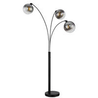 STEHLEUCHTE 105/160/200 cm    - Schwarz, Design, Glas/Metall (105/160/200cm) - Globo