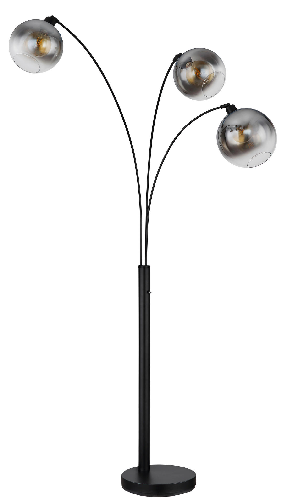 STEHLEUCHTE 105/160/200 cm    - Schwarz, Design, Glas/Metall (105/160/200cm) - Globo
