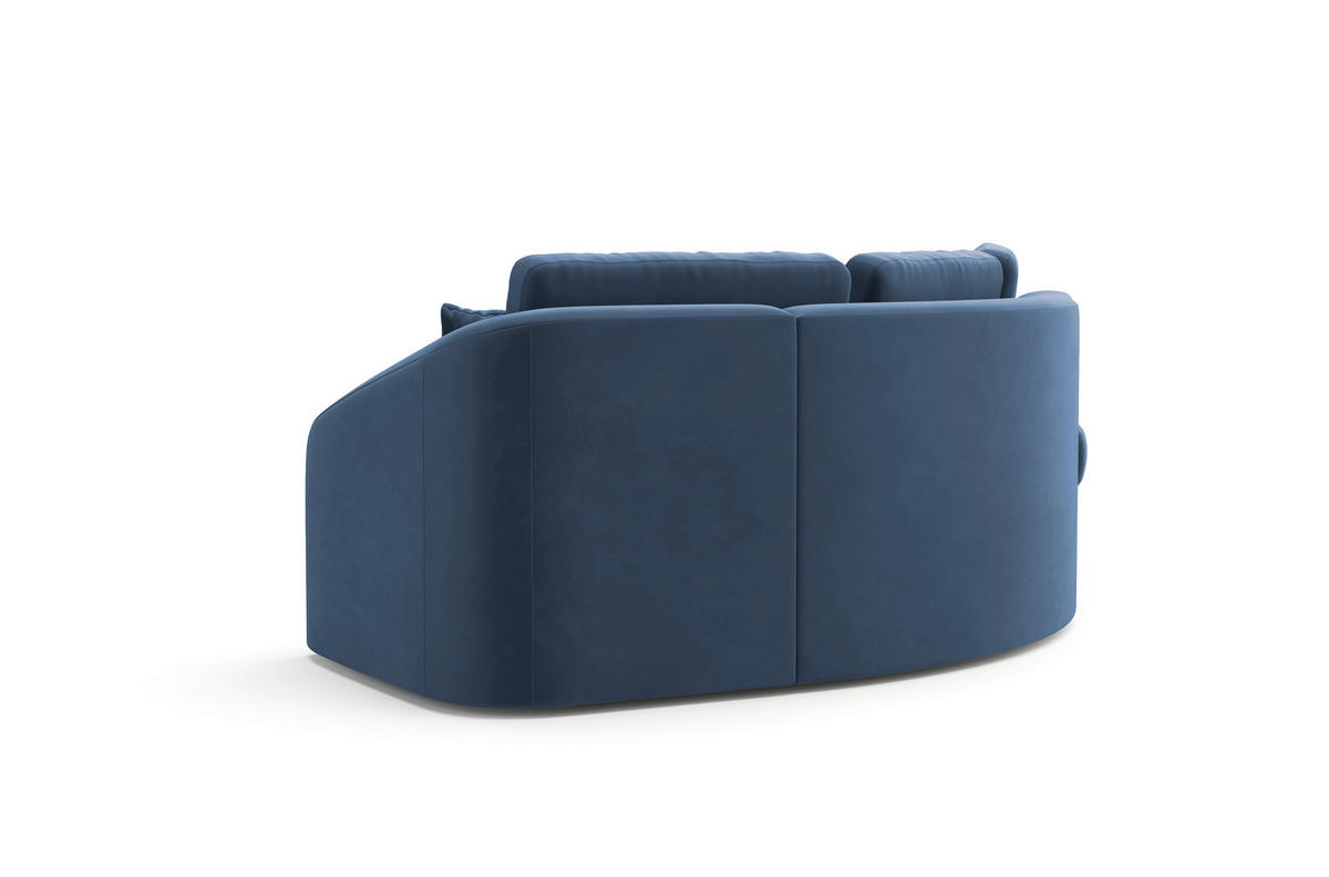 ECKSOFA in Samt Blau  - Blau/Schwarz, Modern, Kunststoff/Textil (230/266cm) - Sit & More