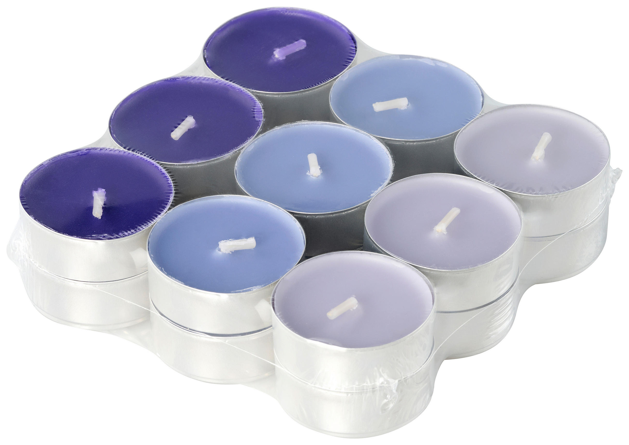 SADA ČAJOVÝCH SVIEČOK levanduľa 18 kus - lila/orgovánová, Basics, kov/parafín (11,4/2,9cm) - Ambia Home