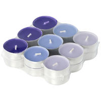 SADA ČAJOVÝCH SVIEČOK levanduľa 18 kus - lila/orgovánová, Basics, kov/parafín (11,4/2,9cm) - Ambia Home
