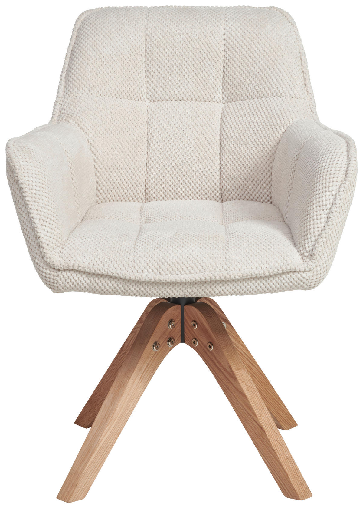ARMLEHNSTUHL  Sitzfläche 360° drehbar, inklusive Armlehnen Webstoff  - Eichefarben/Beige, Basics, Holz/Textil (61/85/63cm) - MID.YOU