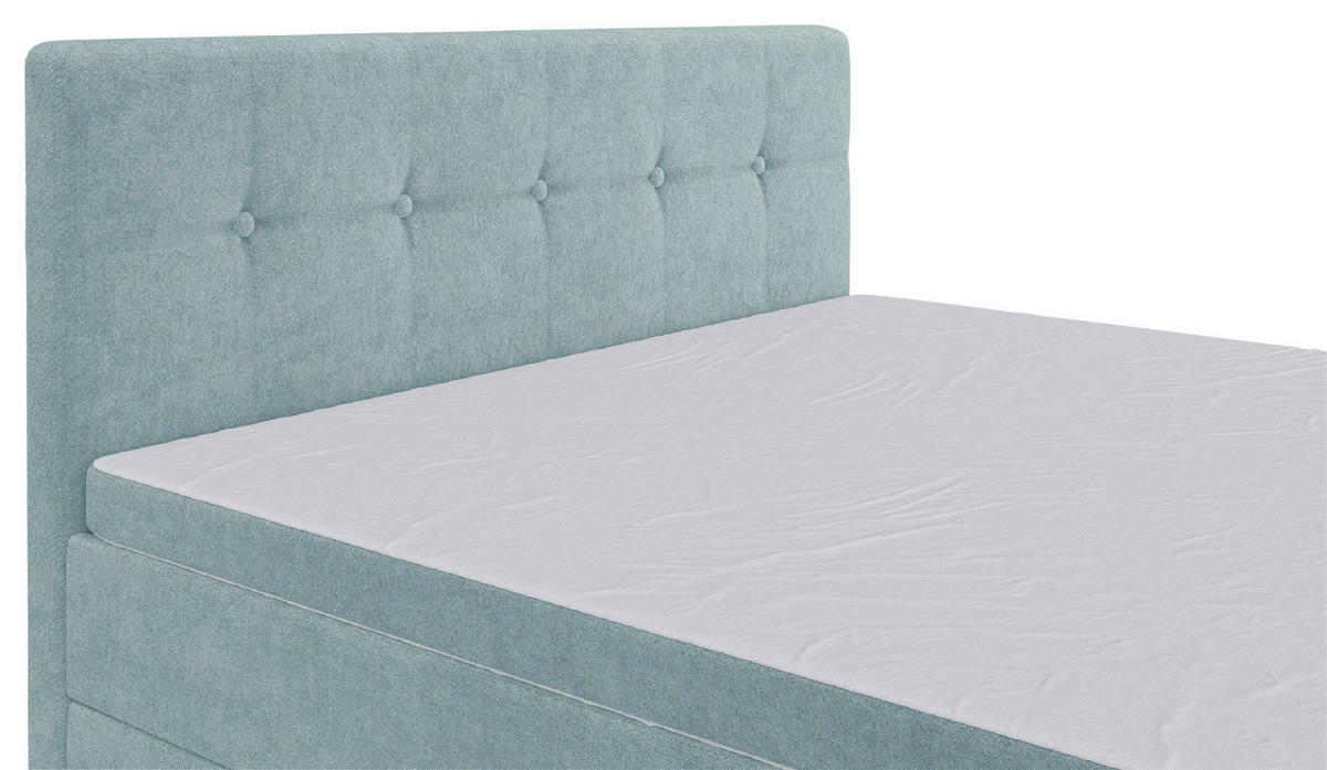 BOXSPRINGBETT 140/200 cm  in Hellblau  - Schwarz/Hellblau, KONVENTIONELL, Kunststoff/Textil (140/200cm) - Carryhome