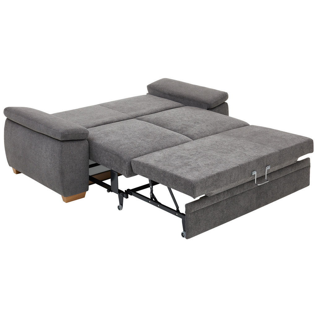 Thumbnail - Beldomo Style Schlafsofa, Schwarz, Textil, Eiche, 2-Sitzer, 196x90x100 cm, Goldenes M, Typenauswahl, Stoffauswahl, Rücke...