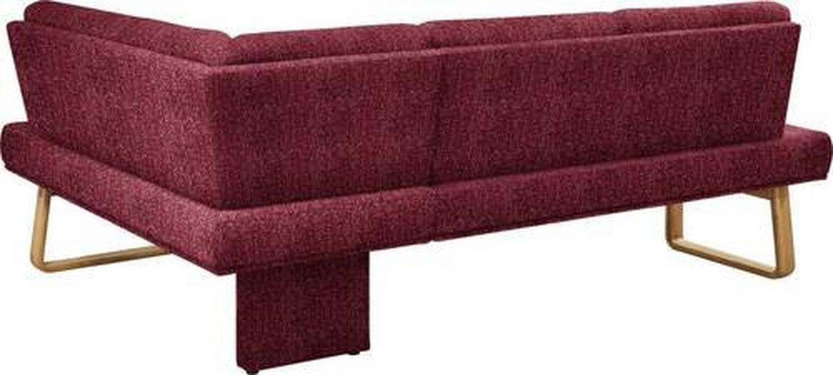 ECKBANK 265/174 cm  in Rot, Eichefarben  - Eichefarben/Rot, Design, Holz/Textil (265/174cm) - Dieter Knoll