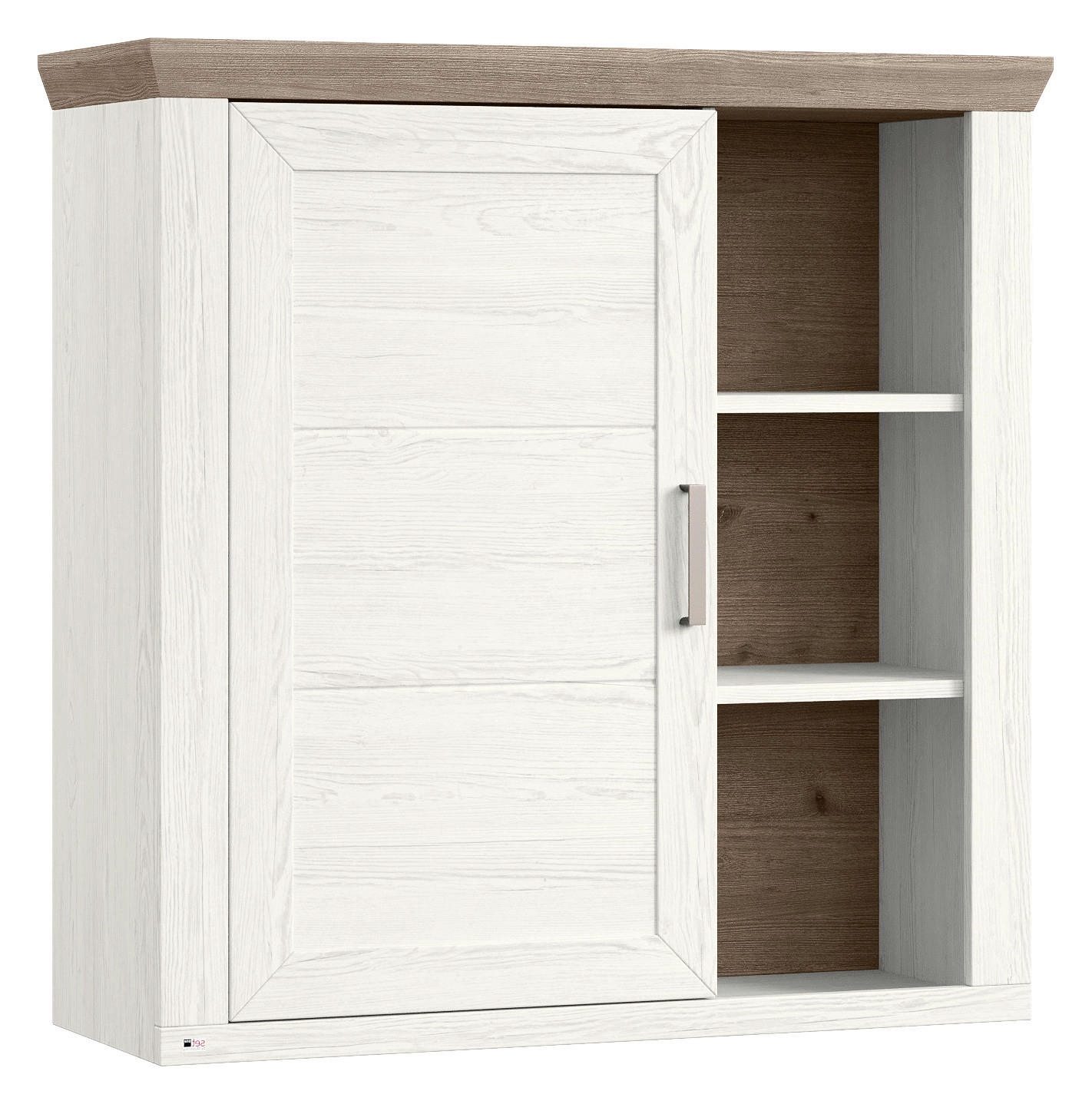 HÄNGEELEMENT Weiß, Eichefarben  - Eichefarben/Weiß, Design, Holzwerkstoff/Metall (104,5/106,2/42,2cm) - SetOne by Musterring