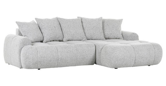ECKSOFA Greige Flachgewebe - Greige/Schwarz, KONVENTIONELL, Kunststoff/Textil (276/175cm) - Carryhome