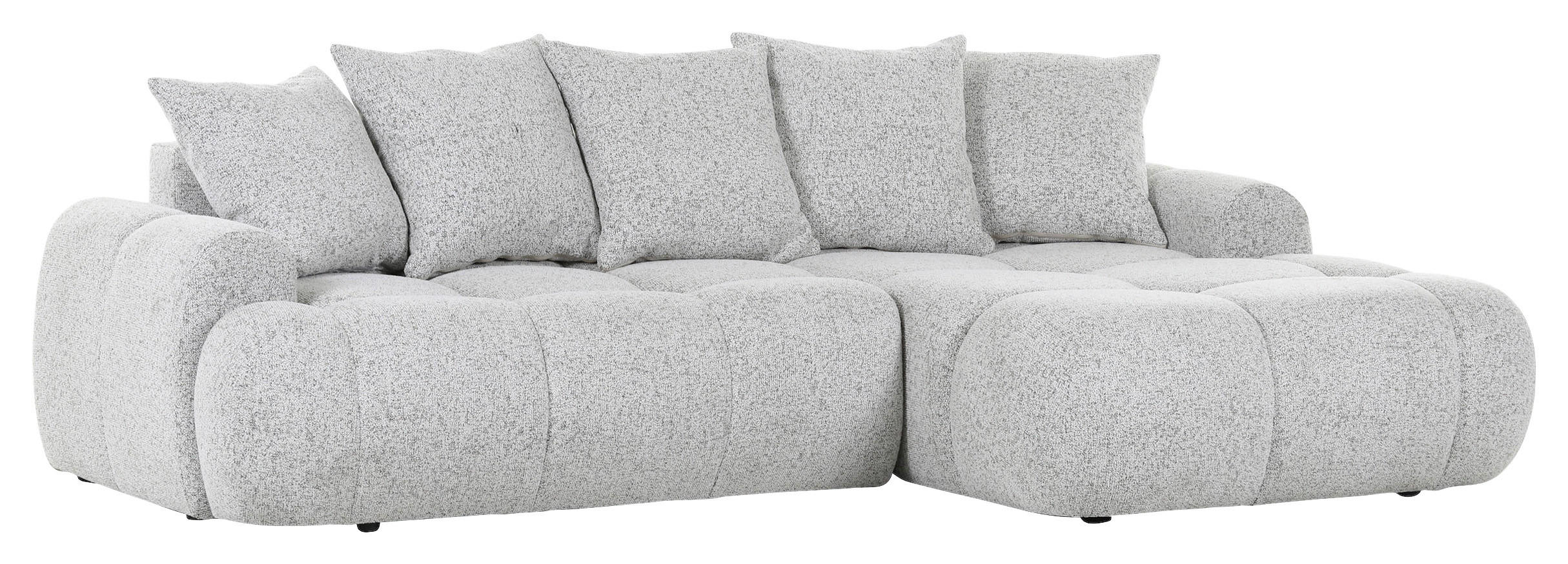 ECKSOFA Greige Flachgewebe  - Greige/Schwarz, KONVENTIONELL, Kunststoff/Textil (276/175cm) - Carryhome