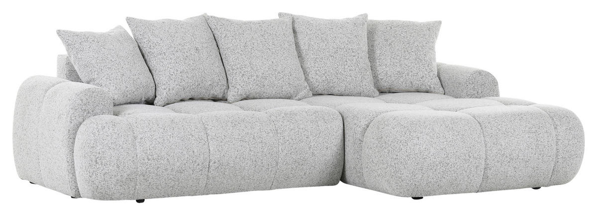 ECKSOFA in Flachgewebe Greige  - Greige/Schwarz, Konventionell, Kunststoff/Textil (276/175cm) - Carryhome