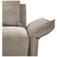 BIGSOFA in Cord Taupe - Taupe/Schwarz, Design, Textil/Metall (226/91/103cm) - Carryhome