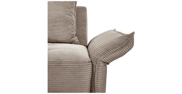 BIGSOFA in Cord Taupe - Taupe/Schwarz, Design, Textil/Metall (226/91/103cm) - Carryhome