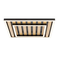 STROPNÍ LED SVÍTIDLO, 40/40/6 cm - černá, Design, kov/dřevo (40/40/6cm) - Novel