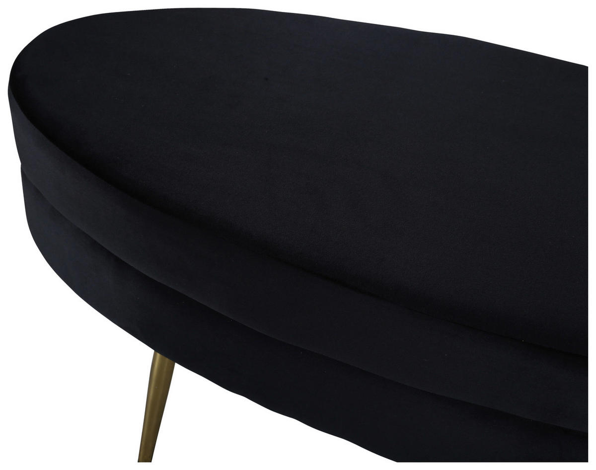 BÄNK i metall, textil svart, guldfärgad  - svart/guldfärgad, Design, metall/textil (100/41/40cm) - Livetastic