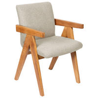 ARMLEHNSTUHL  in Bouclé  - Taupe/Eichefarben, KONVENTIONELL, Holz/Textil (53,5/83/62cm) - Linea Natura