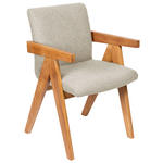 ARMLEHNSTUHL in Holz, Textil Taupe  - Taupe/Eichefarben, KONVENTIONELL, Holz/Textil (53,5/83/62cm) - Linea Natura