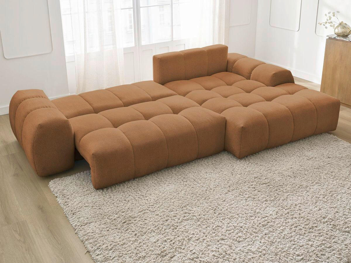 ECKSCHLAFSOFA EVEREST  mit Rücken echt, Armteil links, Armteil rechts Flachgewebe Orange  - Schwarz/Orange, MODERN, Kunststoff/Textil (318/180cm) - Livetastic