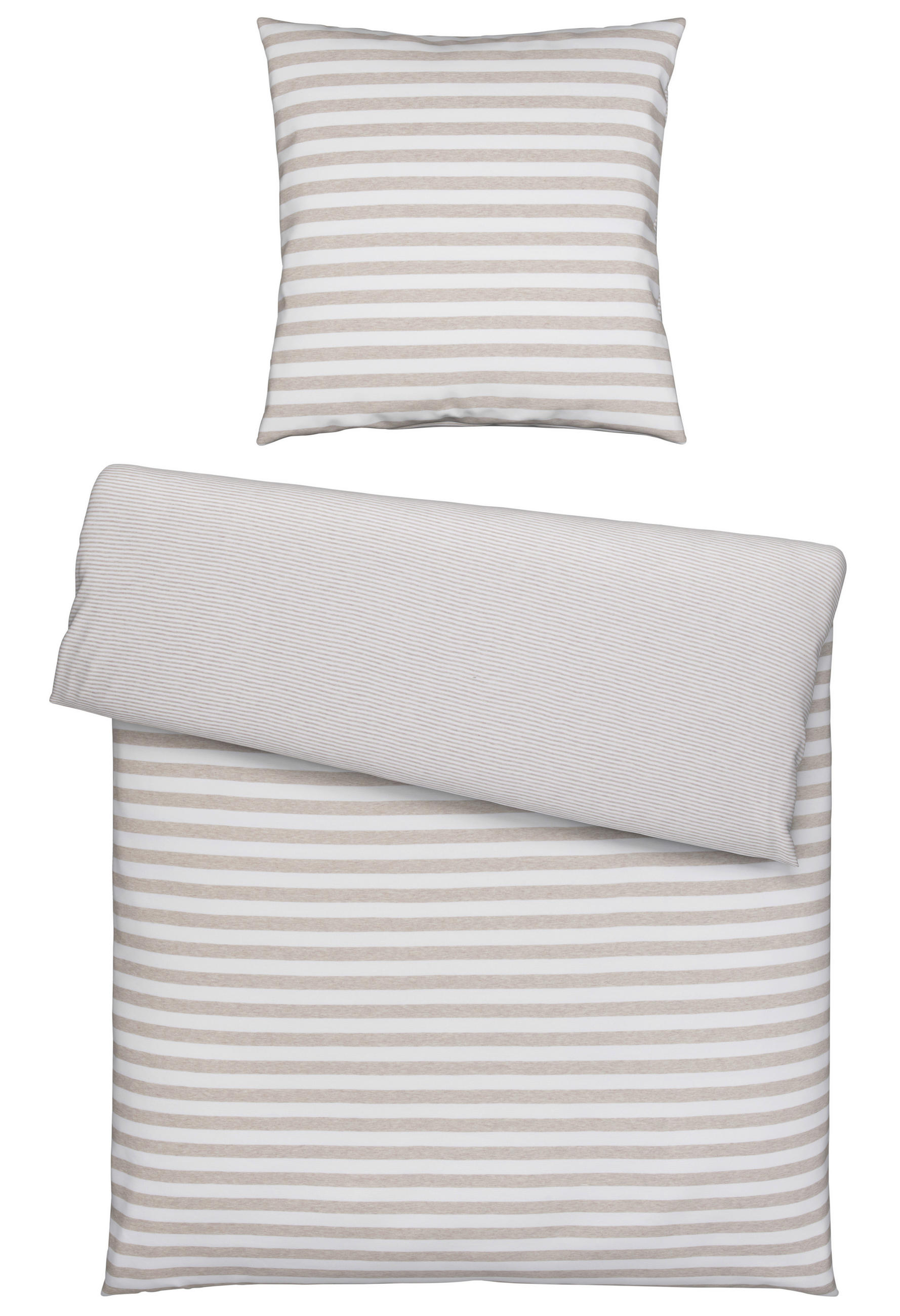 WENDEBETTWÄSCHE 135/200 cm Jersey  - Taupe, KONVENTIONELL, Textil (135/200cm) - Bio:Vio