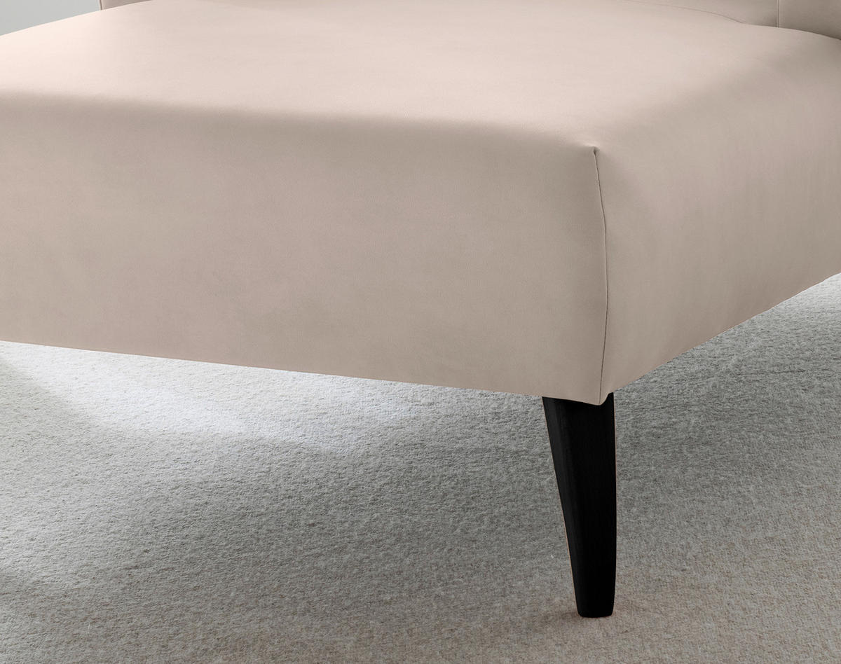 XXL-SESSEL in Lederlook Beige  - Beige/Schwarz, Modern, Holz/Textil (108/84/155cm) - Livetastic