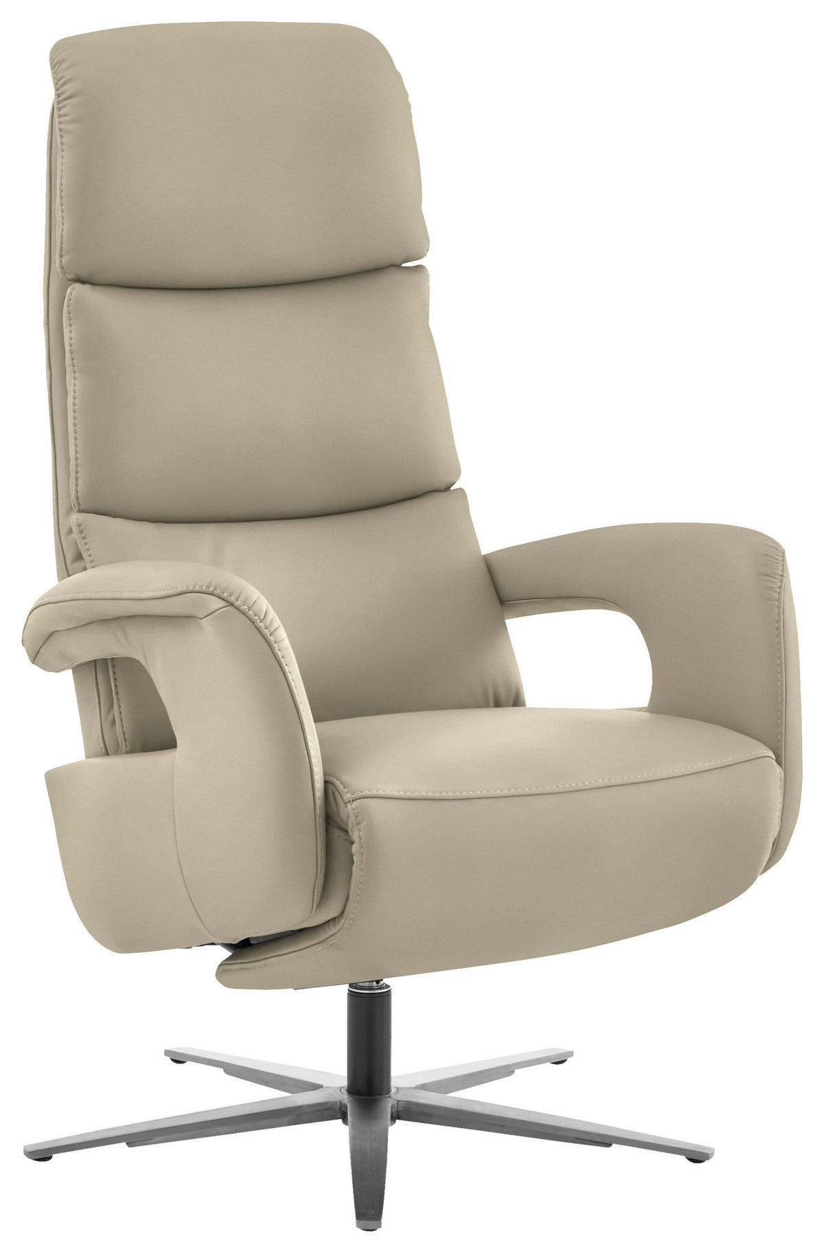 RELAXSESSEL in Leder Naturfarben  - Edelstahlfarben/Naturfarben, Design, Leder/Metall (76/119/86cm) - Dieter Knoll