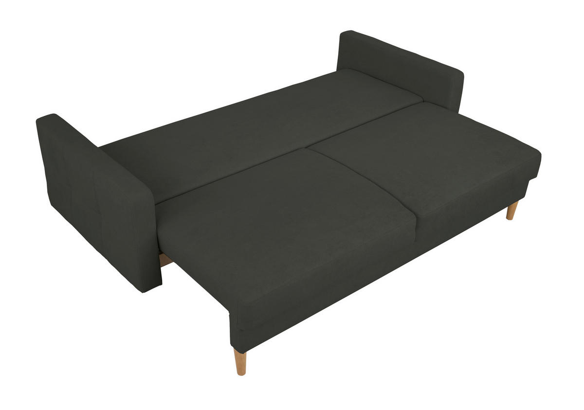 SCHLAFSOFA in Schwarz  - Buchefarben/Schwarz, Design, Holz/Textil (222/93/99cm) - MID.YOU