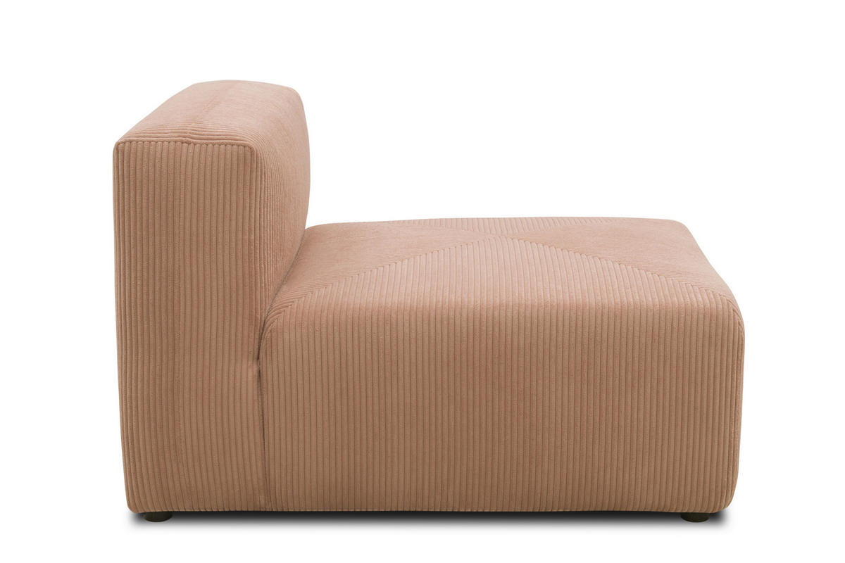 SOFAELEMENT Cord, Mikrofaser Rosa, Roségold  - Roségold/Schwarz, Design, Kunststoff/Textil (85/69/108cm) - MID.YOU