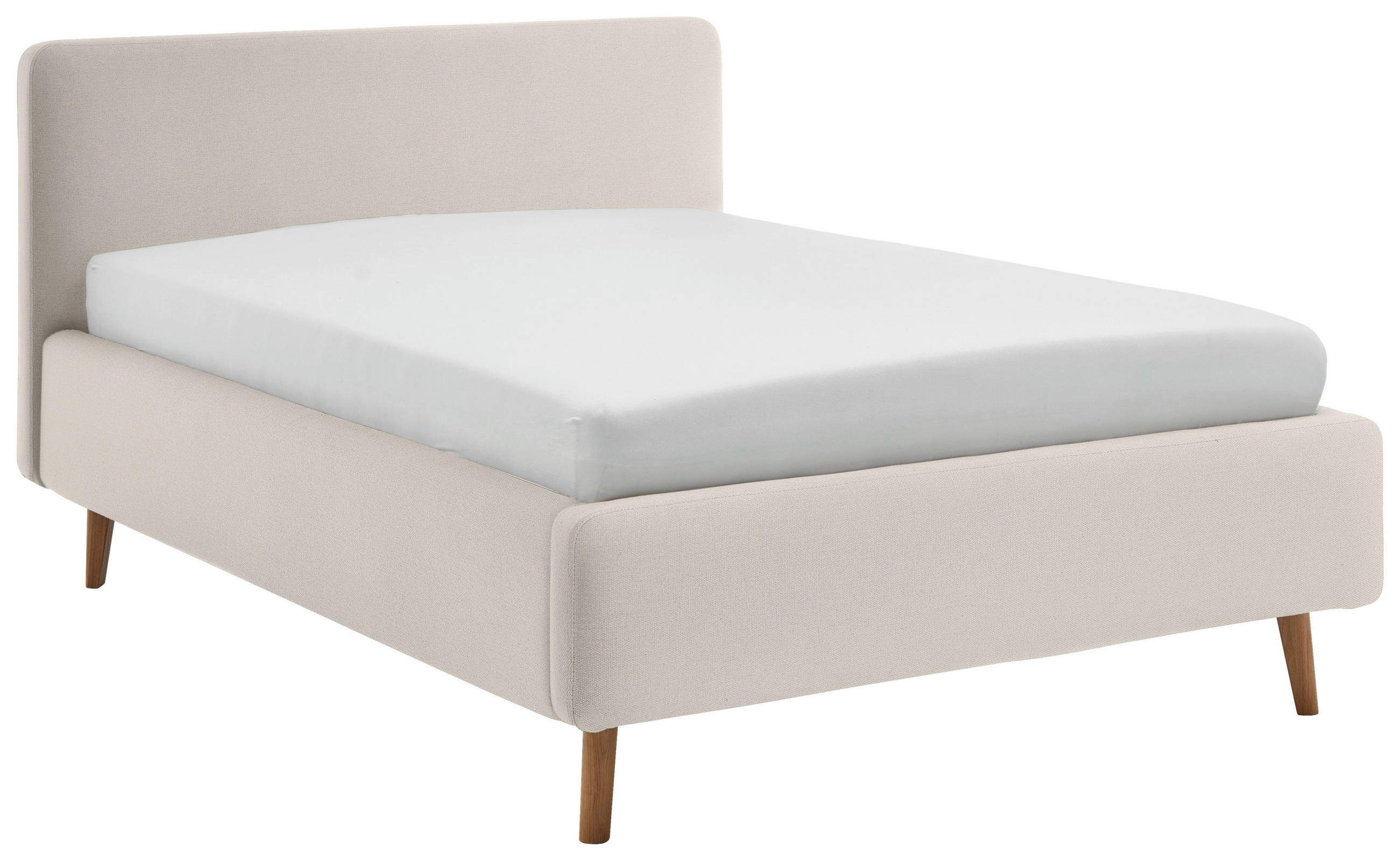 POLSTERBETT 120/200 cm,  in Beige,  - Eichefarben/Beige, Design, Holz/Textil (120/200cm) - Xora