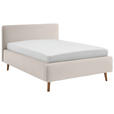POLSTERBETT Beige 120/200 cm  - Eichefarben/Beige, Design, Holz/Textil (120/200cm) - Xora